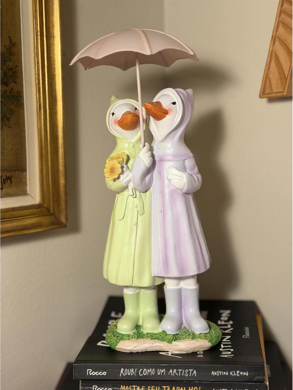 Easter Ducks with Raincoat and Umbrella
